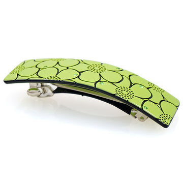 Crystalmood Cellulose Acetate Rectangle Floral Yellow Hair Barrette